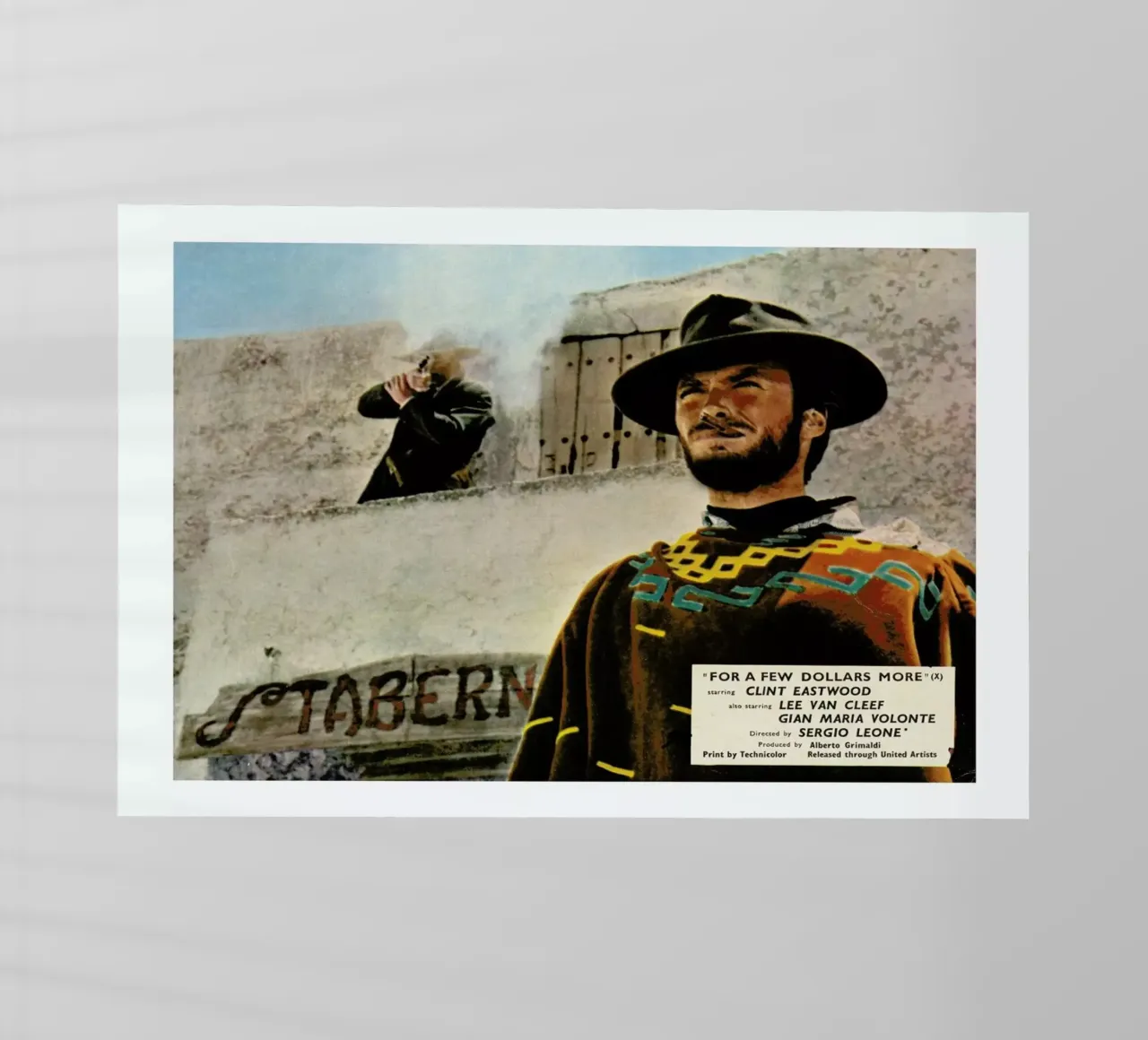 ‘For a Few Dollars More’ Retro Movie Poster pellicola backlit da Gallery Print and Art Limited