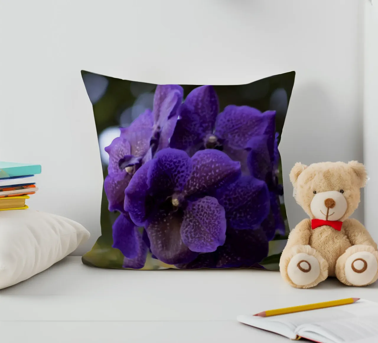 Orchidea viola cuscino da Léa Lefebvre Photography