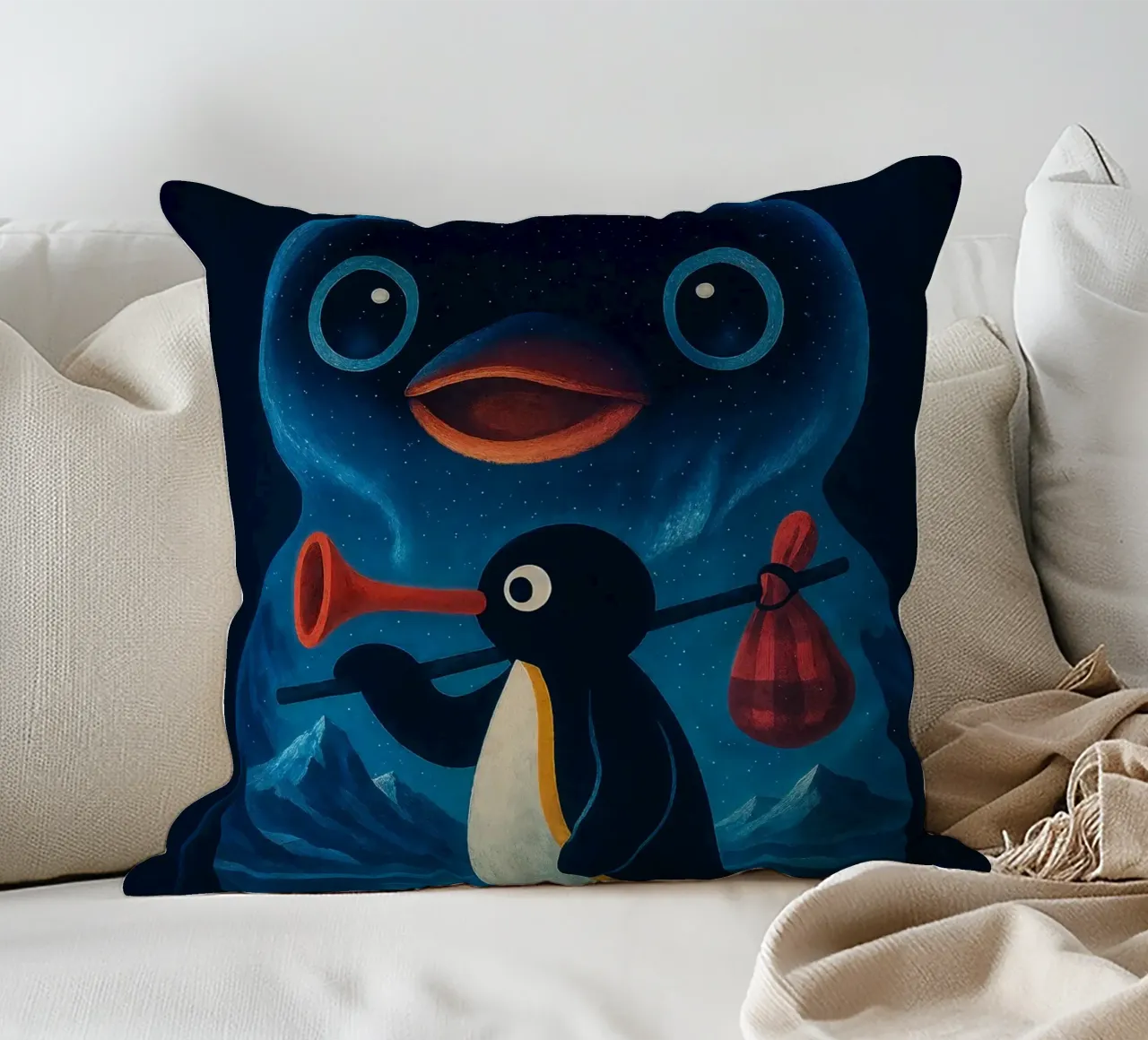 Noot Noot Penguin Art cuscino da Lootprint