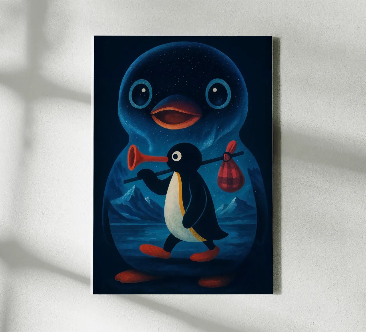 Noot Noot Penguin Art tela con Cornice a cassetta da Lootprint