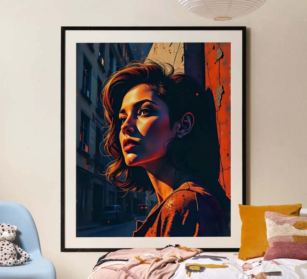Stile_D_2 poster con telaio in legno da AI-Portraits by LK