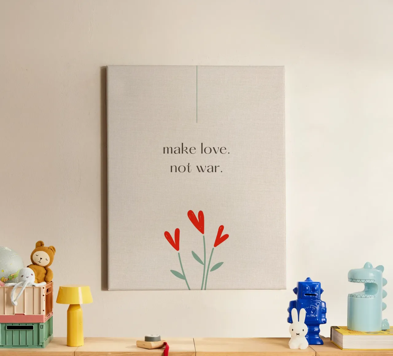 make love not war lienzo de Ambition Wall