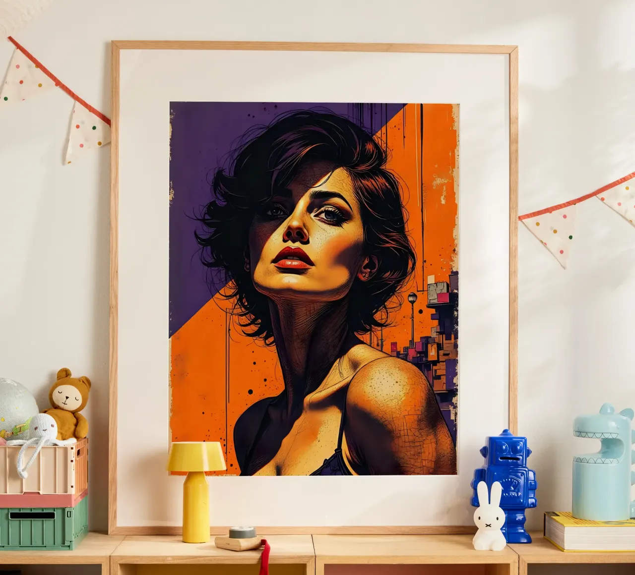 Stile_D_4 poster con telaio in legno da AI-Portraits by LK