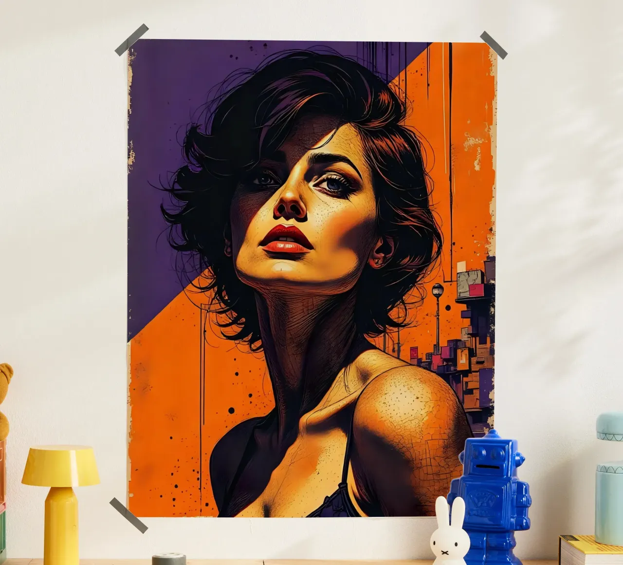 Stile_D_4 poster con telaio in legno da AI-Portraits by LK