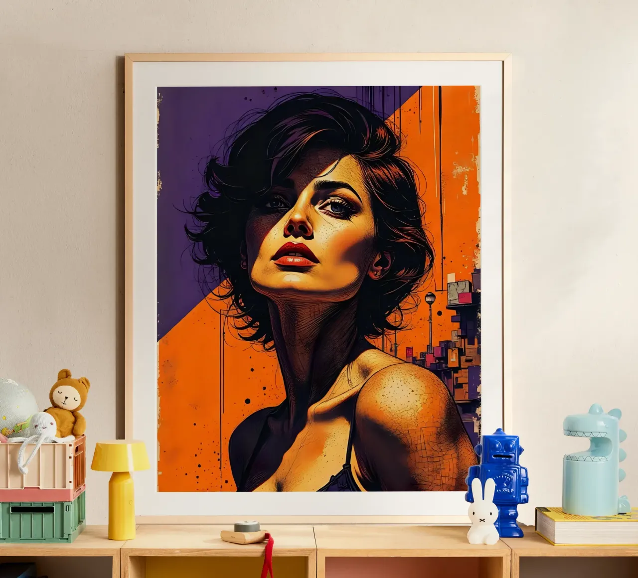Stile_D_4 poster con telaio in legno da AI-Portraits by LK