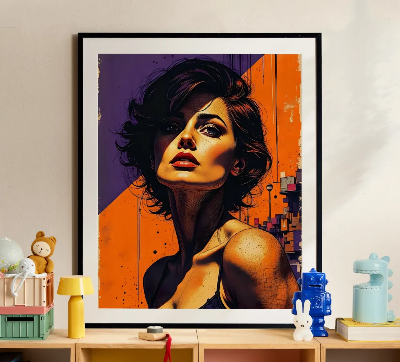 Stile_D_4 poster con telaio in legno da AI-Portraits by LK