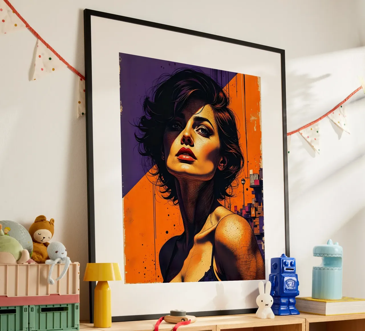 Stile_D_4 poster con telaio in legno da AI-Portraits by LK