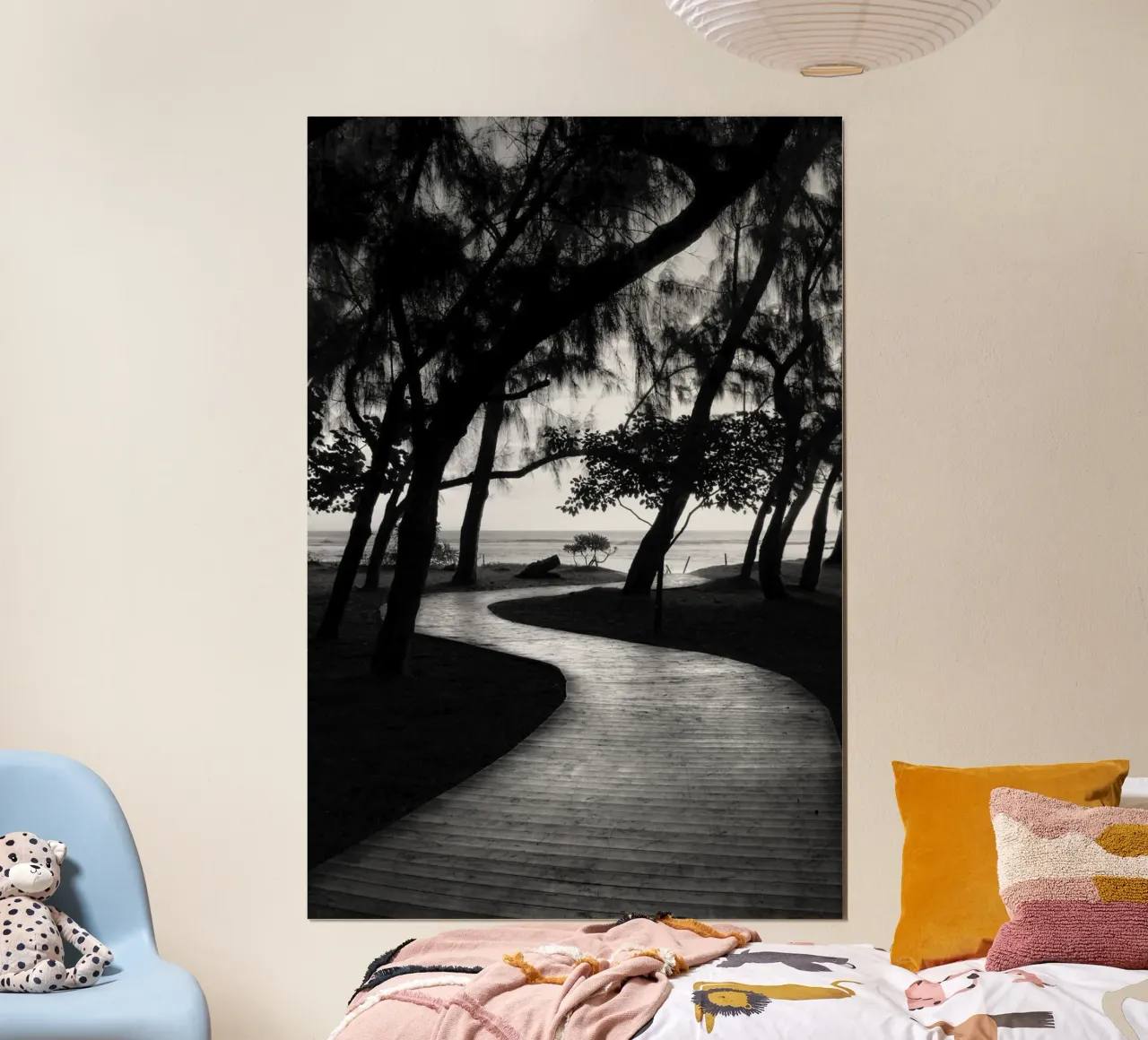 Sentiero per la spiaggia poster con telaio in plastica da Léa Lefebvre Photography