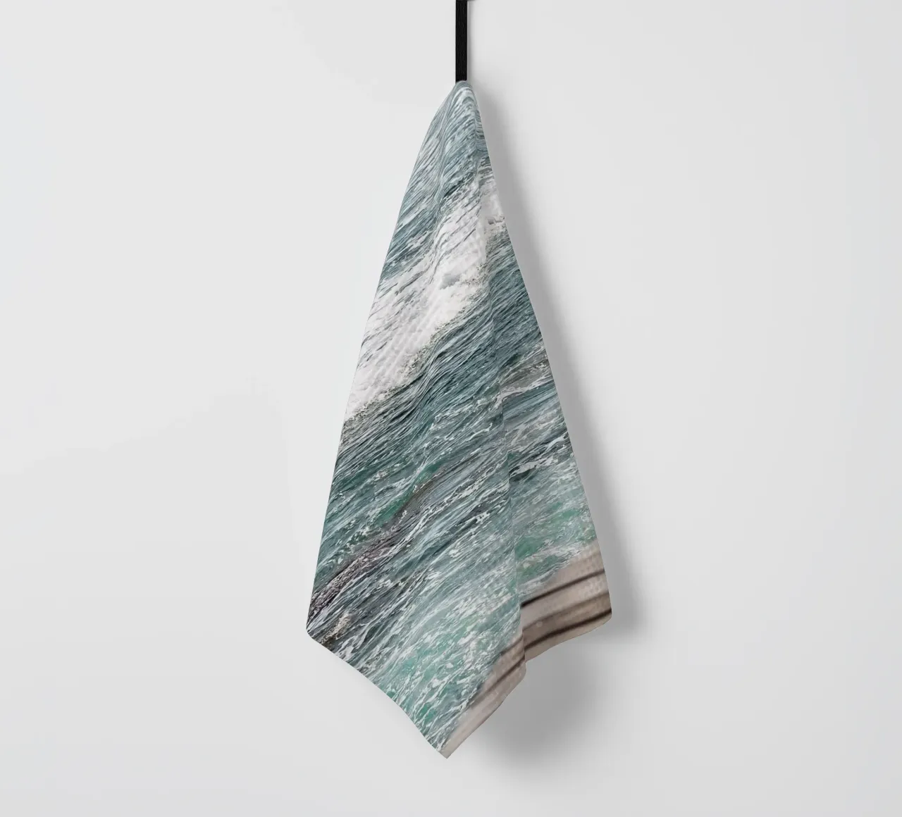 A stroll along the water's edge tea towel by Léa Lefebvre Photography