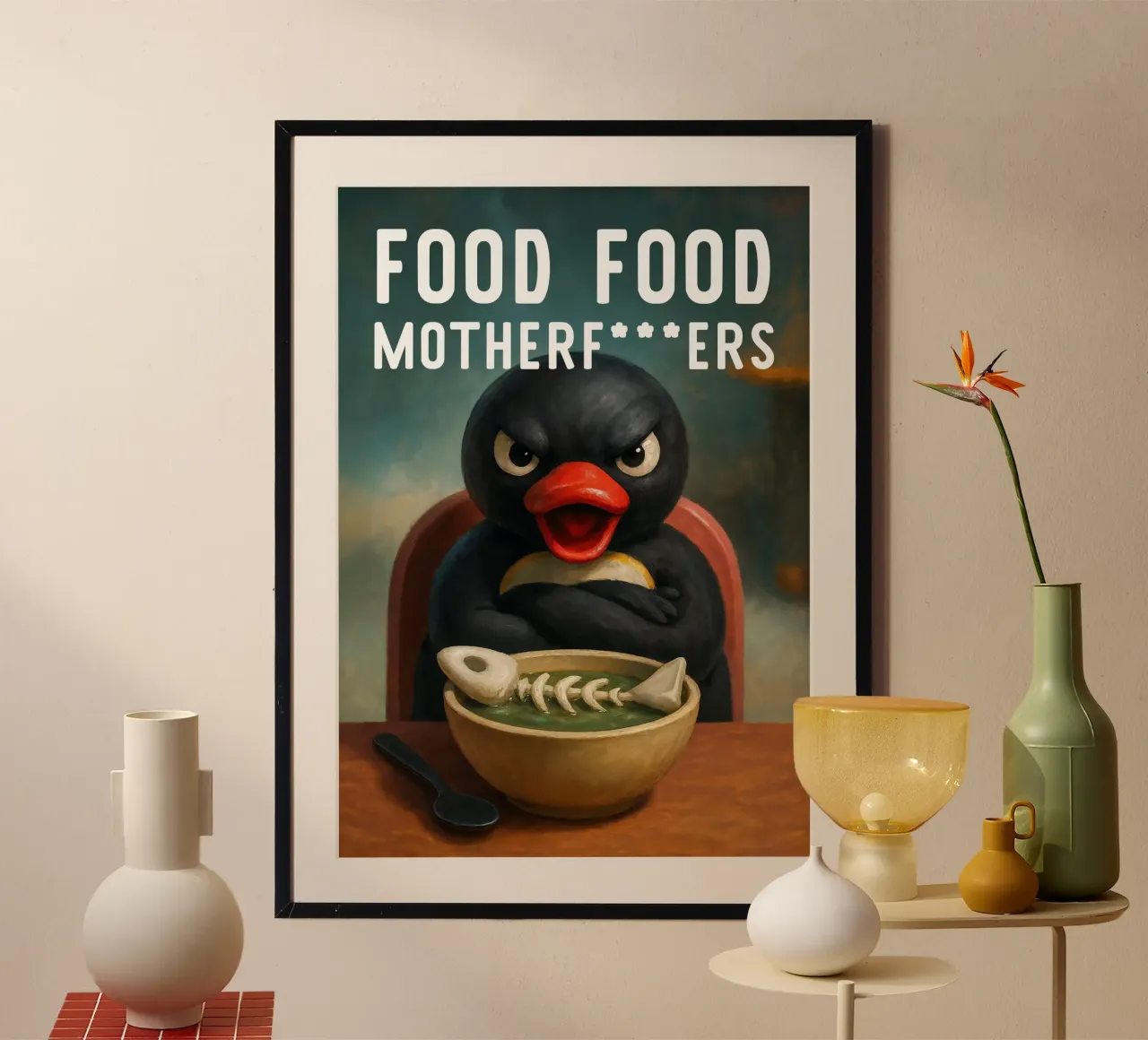 Noot Noot Pingu Food Art carta hahnemühle da Lootprint