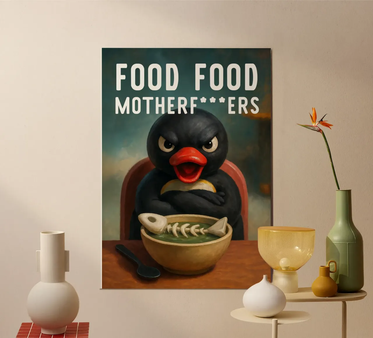 Noot Noot Pingu Food Art carta hahnemühle da Lootprint