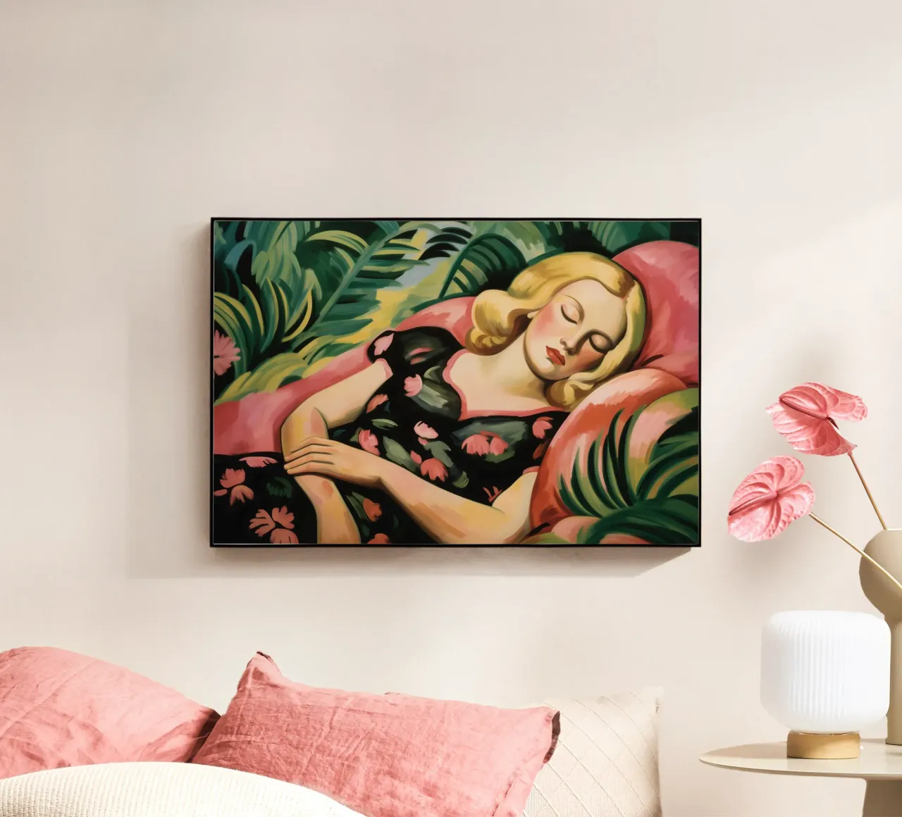 Ritratto di donna in un giardino d'inverno | Pittura espressionista plexiglass da Autofocus