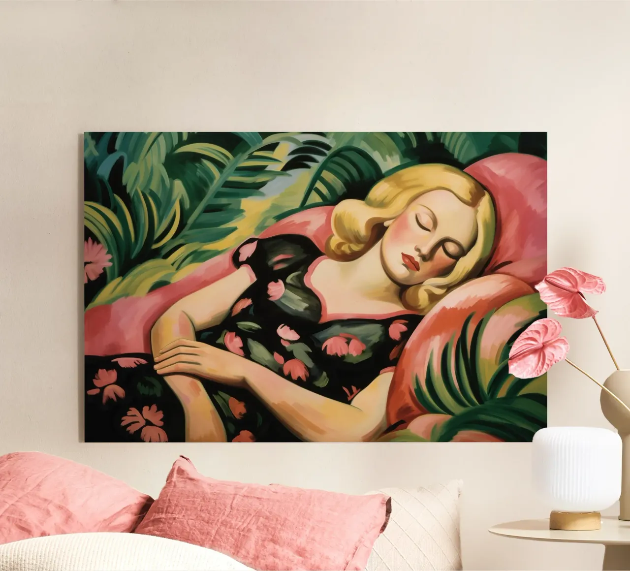 Ritratto di donna in un giardino d'inverno | Pittura espressionista plexiglass da Autofocus