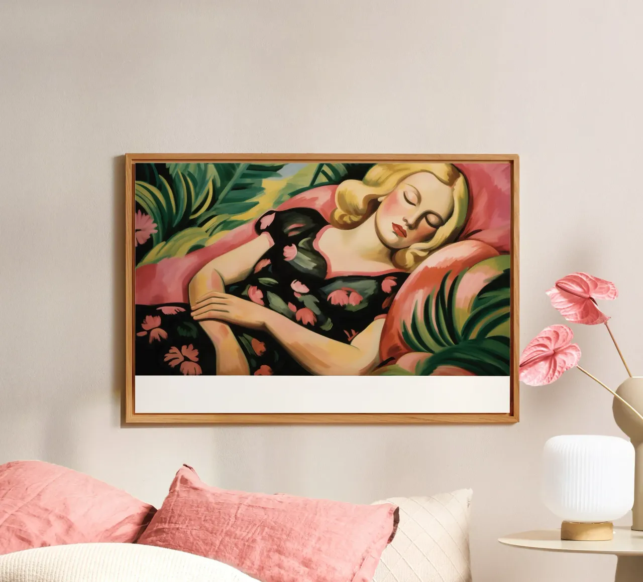 Ritratto di donna in un giardino d'inverno | Pittura espressionista alluminio dibond da Autofocus
