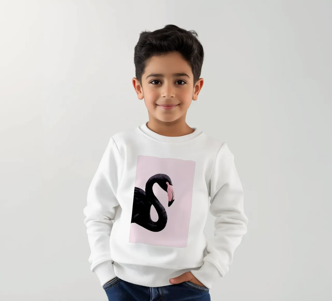 Black Flamingo kids sweatshirt by Paul Fuentes Design