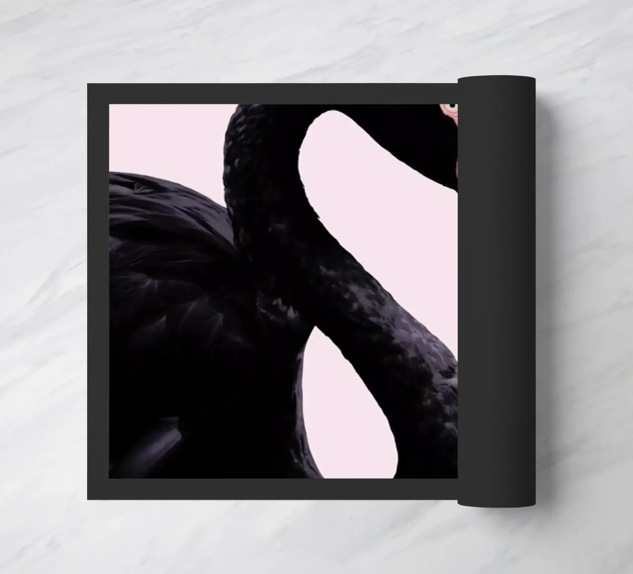 Black Flamingo doormat by Paul Fuentes Design