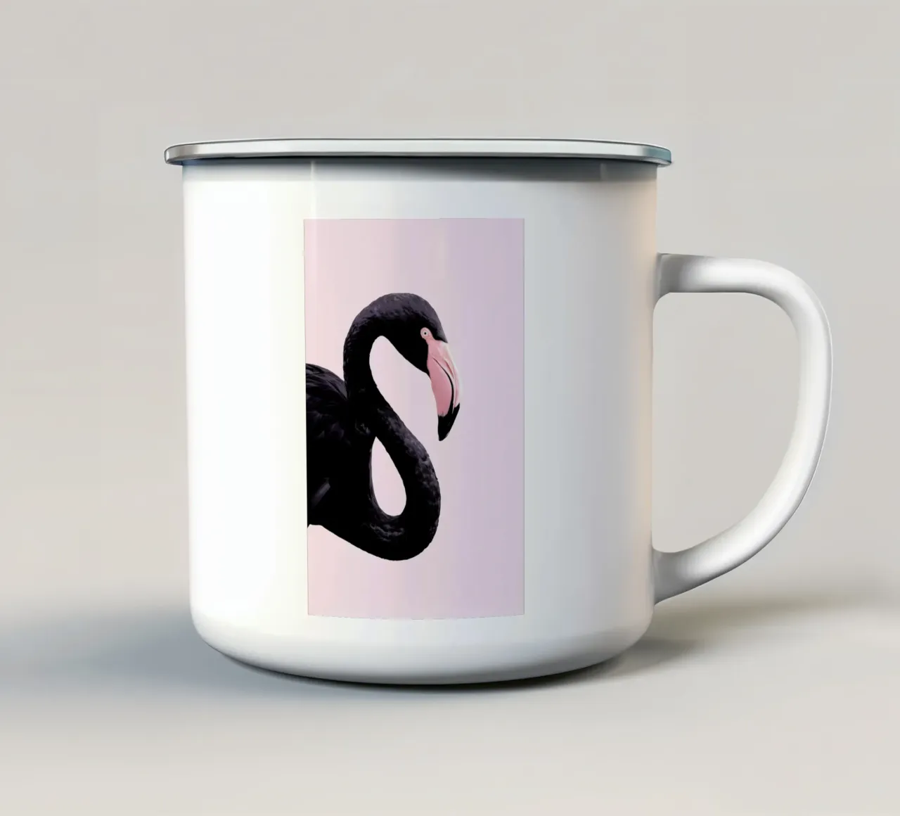 Black Flamingo tazza in smalto da Paul Fuentes Design