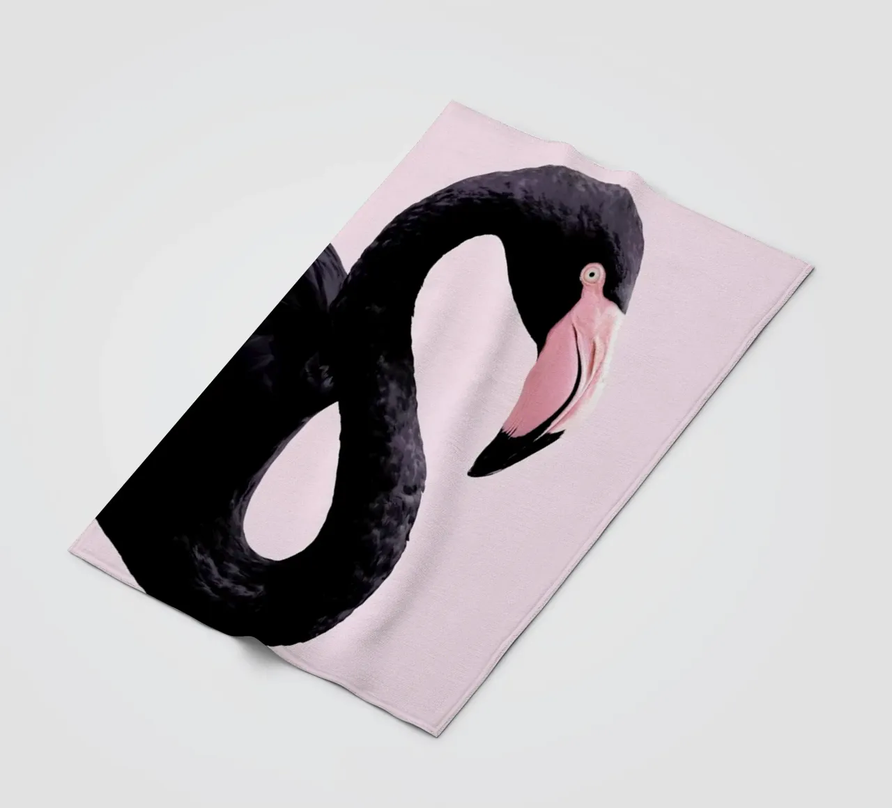 Black Flamingo fleece blanket by Paul Fuentes Design