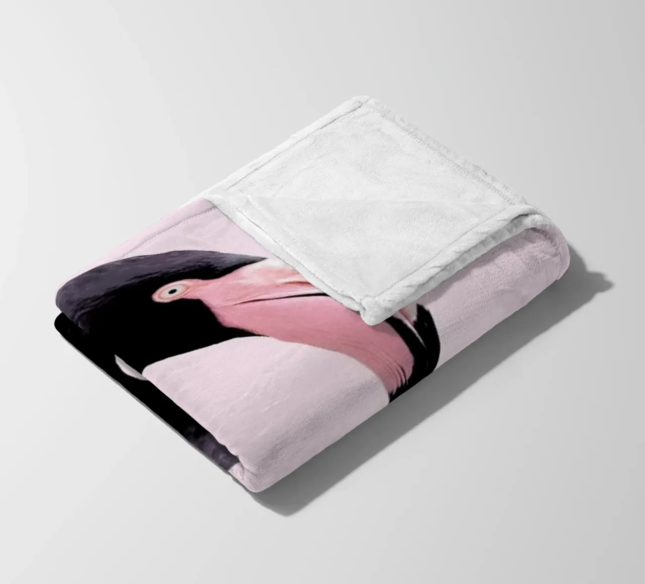 Black Flamingo fleece blanket by Paul Fuentes Design
