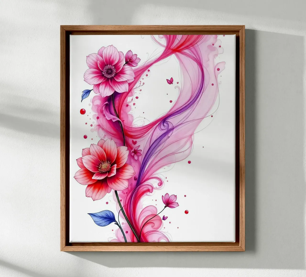 Bloemen/Decor_1 canvas met Baklijst van Pink- und LoveArt by LK