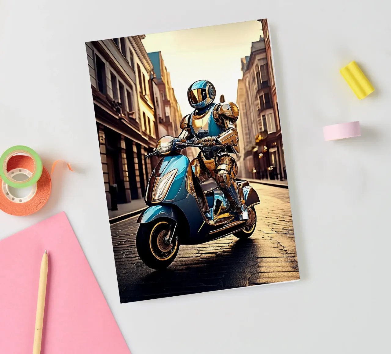 ROBOT EN SCOOTER BLEU. notebook by Thierry vobmann photography