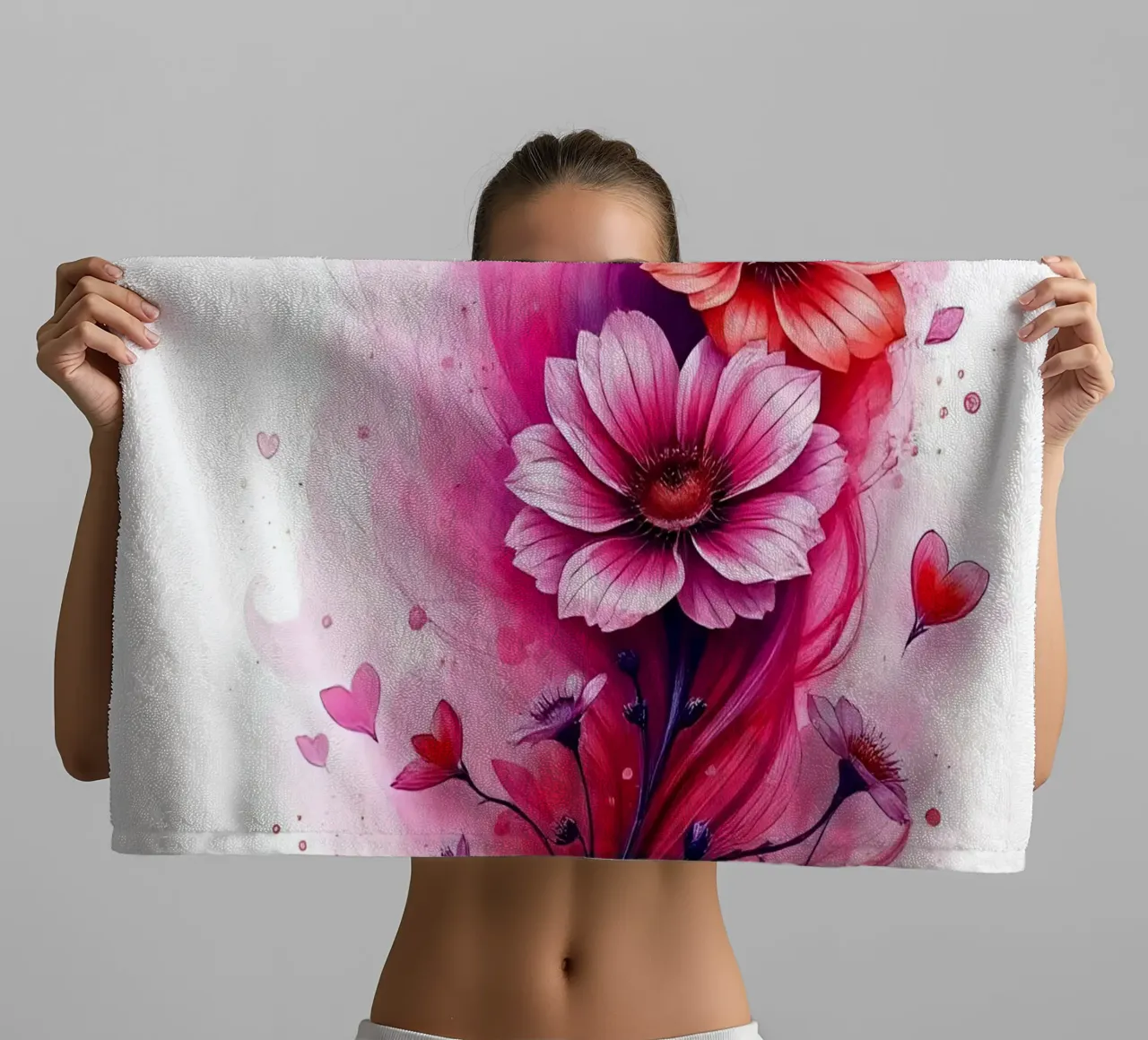 Fiori_Decor_2 asciugamano da bagno da Pink- und LoveArt by LK