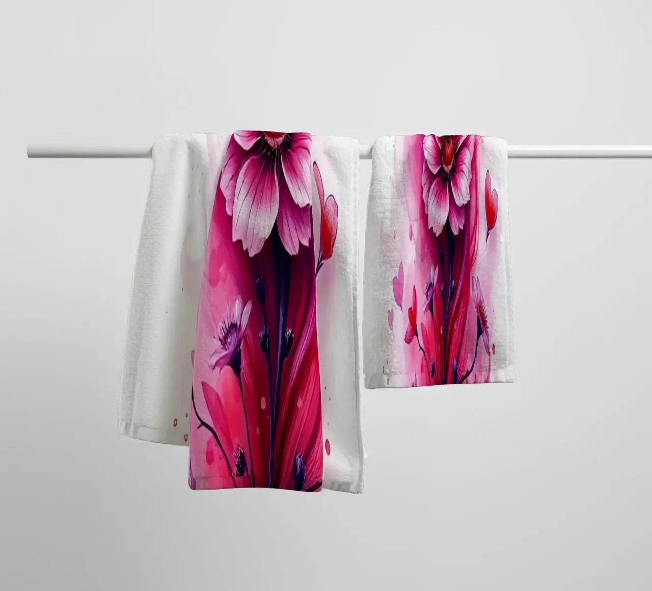 Fiori_Decor_2 asciugamano da bagno da Pink- und LoveArt by LK