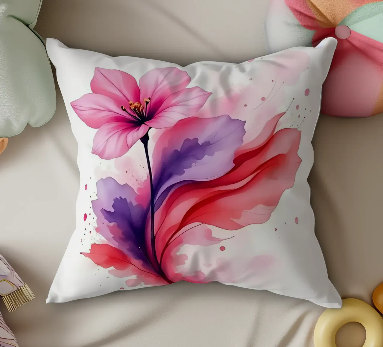 Fiori_3 cuscino da Pink- und LoveArt by LK