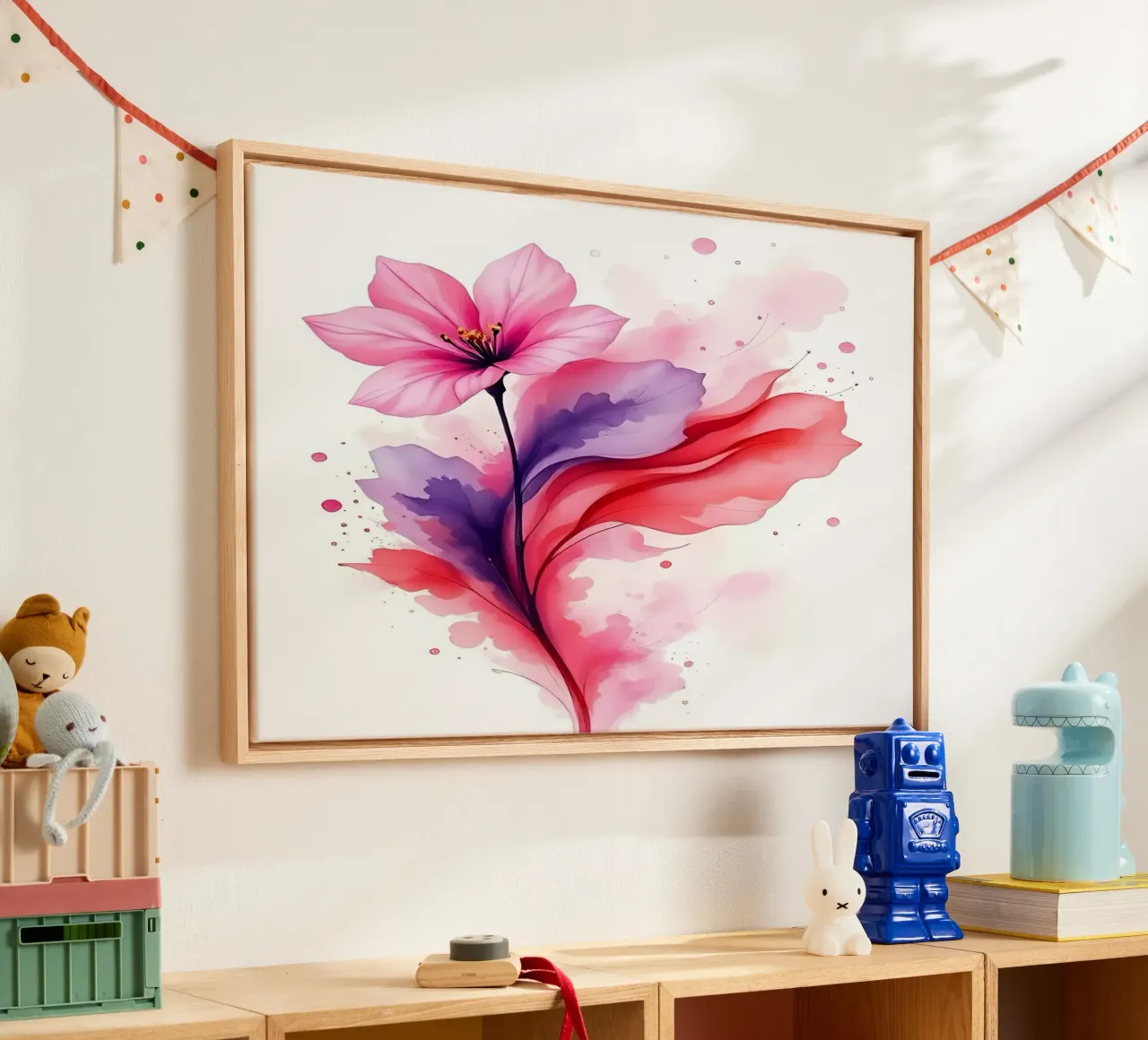 Fiori_3 tela con Cornice a cassetta da Pink- und LoveArt by LK