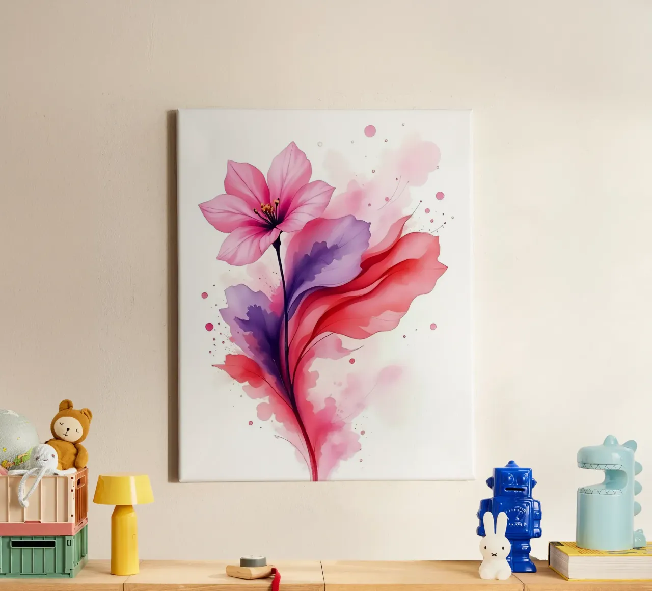 Fiori_3 tela con Cornice a cassetta da Pink- und LoveArt by LK
