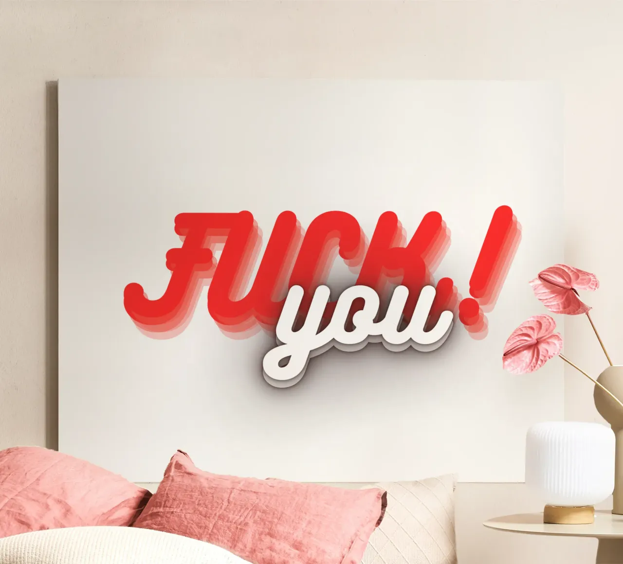 F* you! tela con Cornice a cassetta da Crypto_Jungle