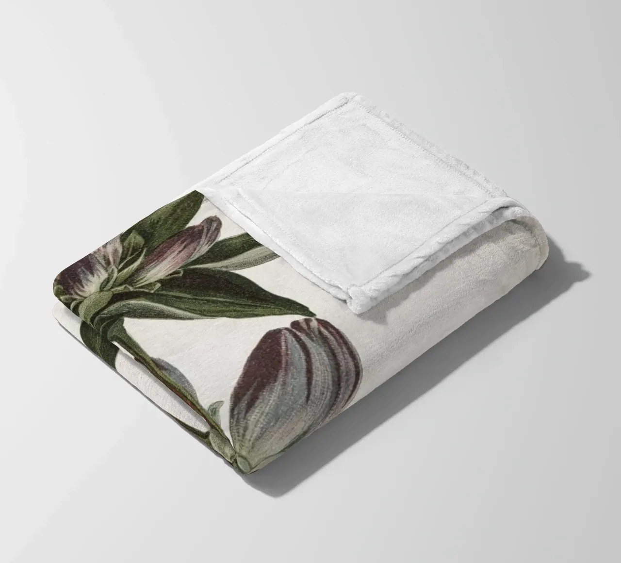 Vintage Curtis 1 Gentian fleece blanket by Vintage Print Collection