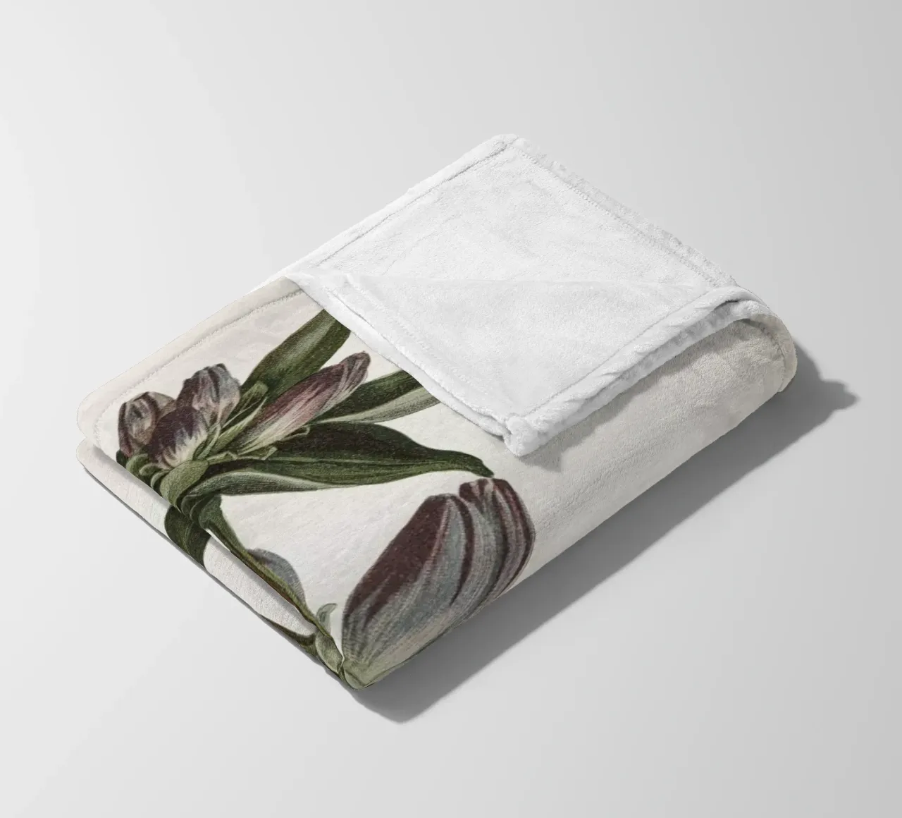 Vintage Curtis 1 Gentian fleece blanket by Vintage Print Collection