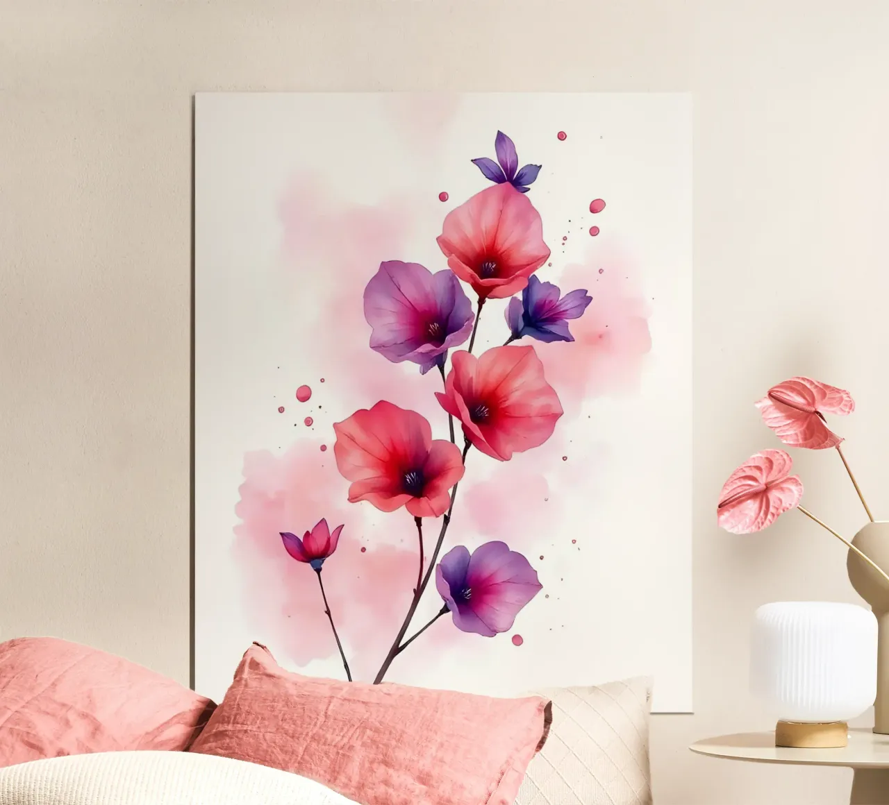 Fiori_Decor_6 poster con telaio in alluminio da Pink- und LoveArt by LK