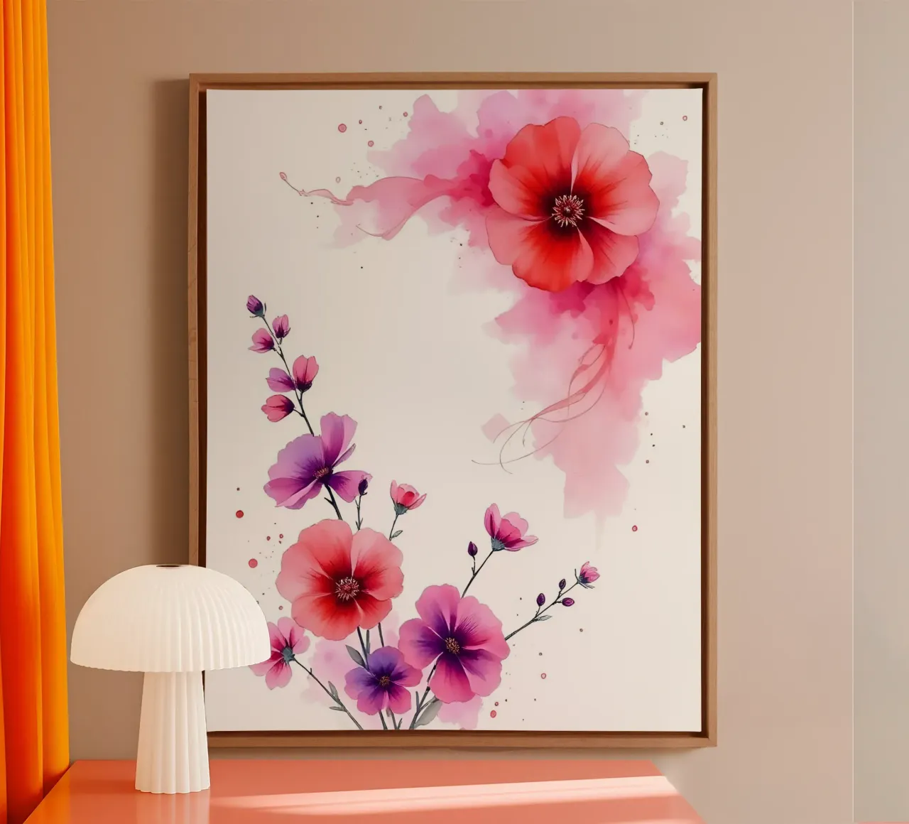 Fiori_9 tela con Cornice a cassetta da Pink- und LoveArt by LK