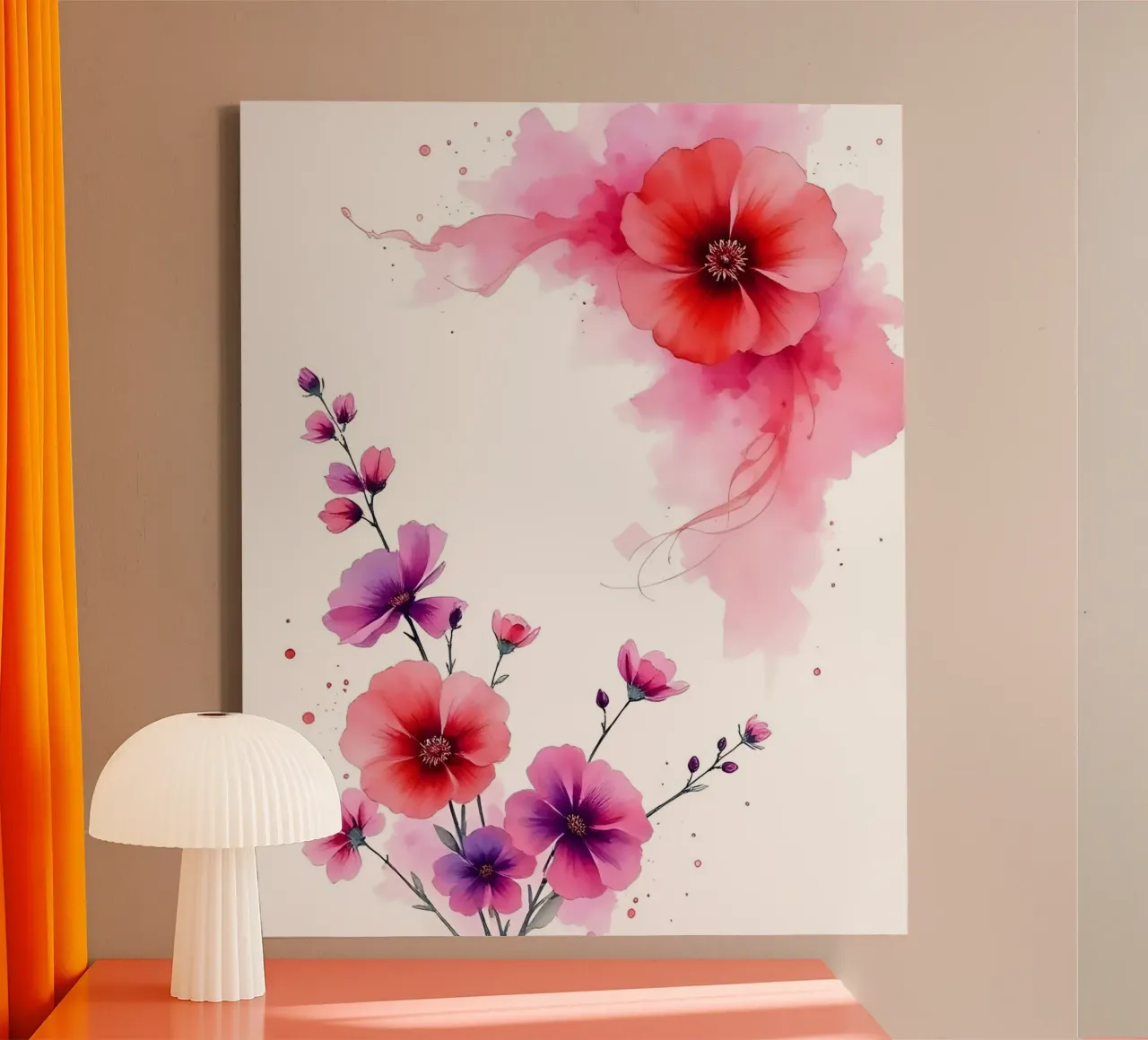 Fiori_9 tela con Cornice a cassetta da Pink- und LoveArt by LK