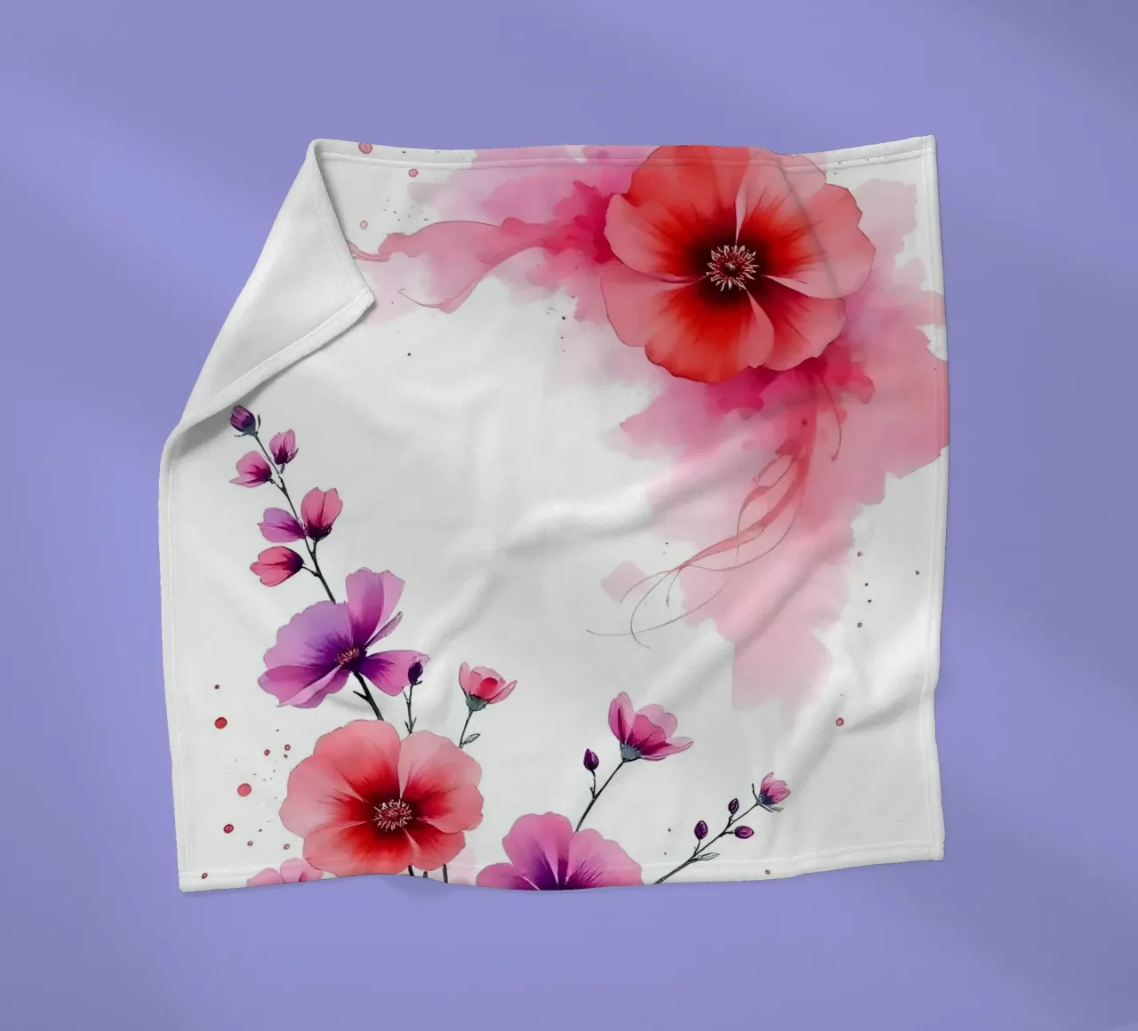 Fiori_9 coperta in pile da Pink- und LoveArt by LK