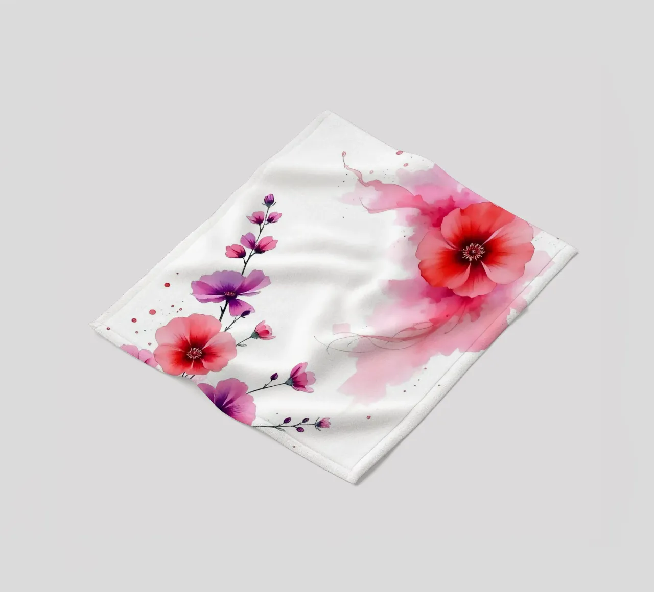 Fiori_9 coperta in pile da Pink- und LoveArt by LK