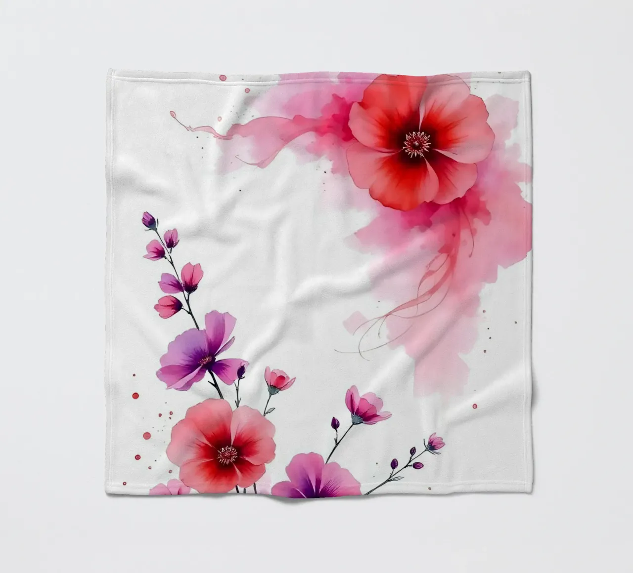 Fiori_9 coperta in pile da Pink- und LoveArt by LK