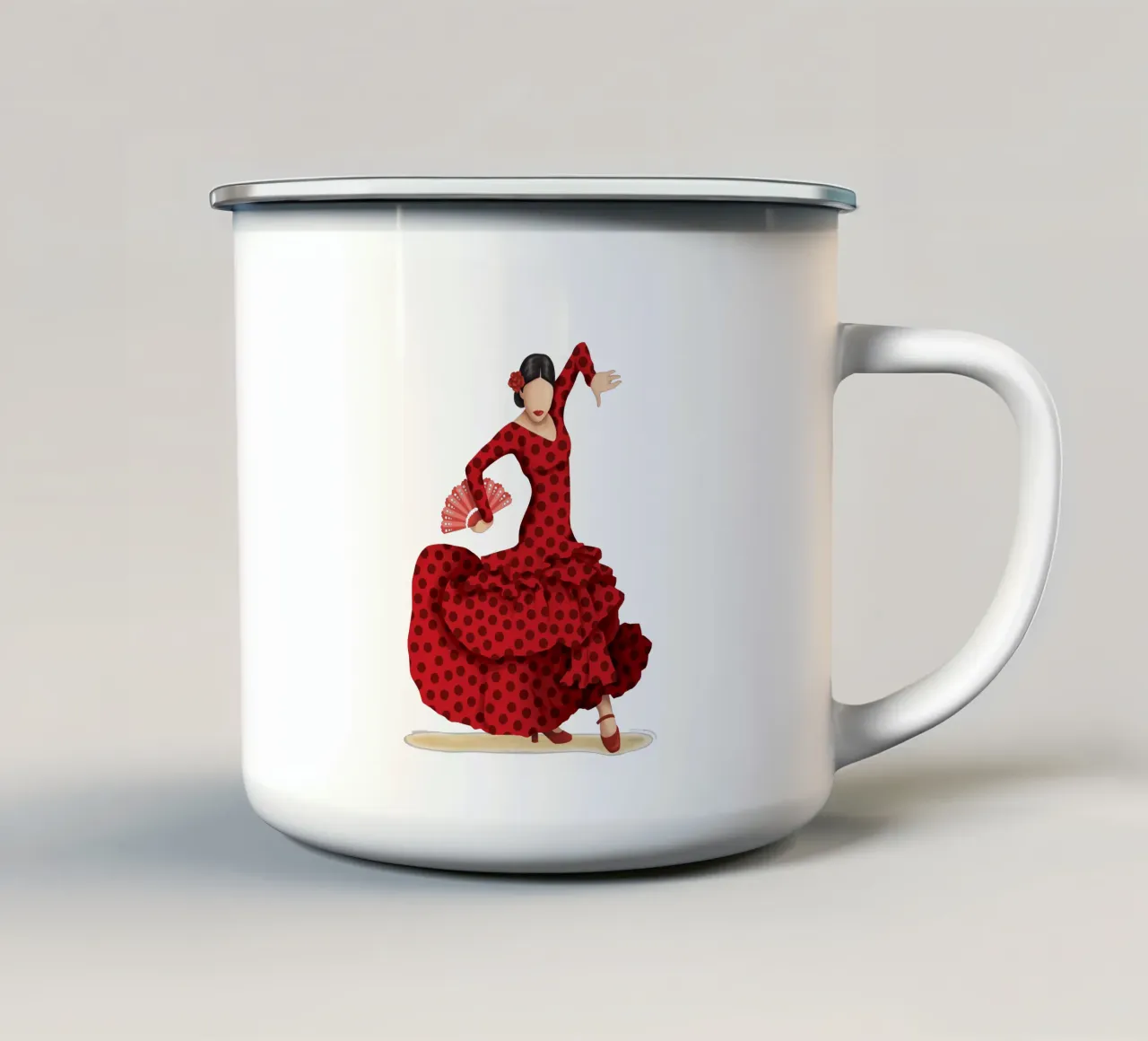 Flamenco tazza in smalto da Nour Tohme