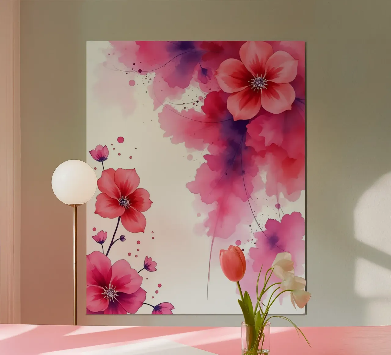 FioriDecor_11 poster con telaio in legno da Pink- und LoveArt by LK