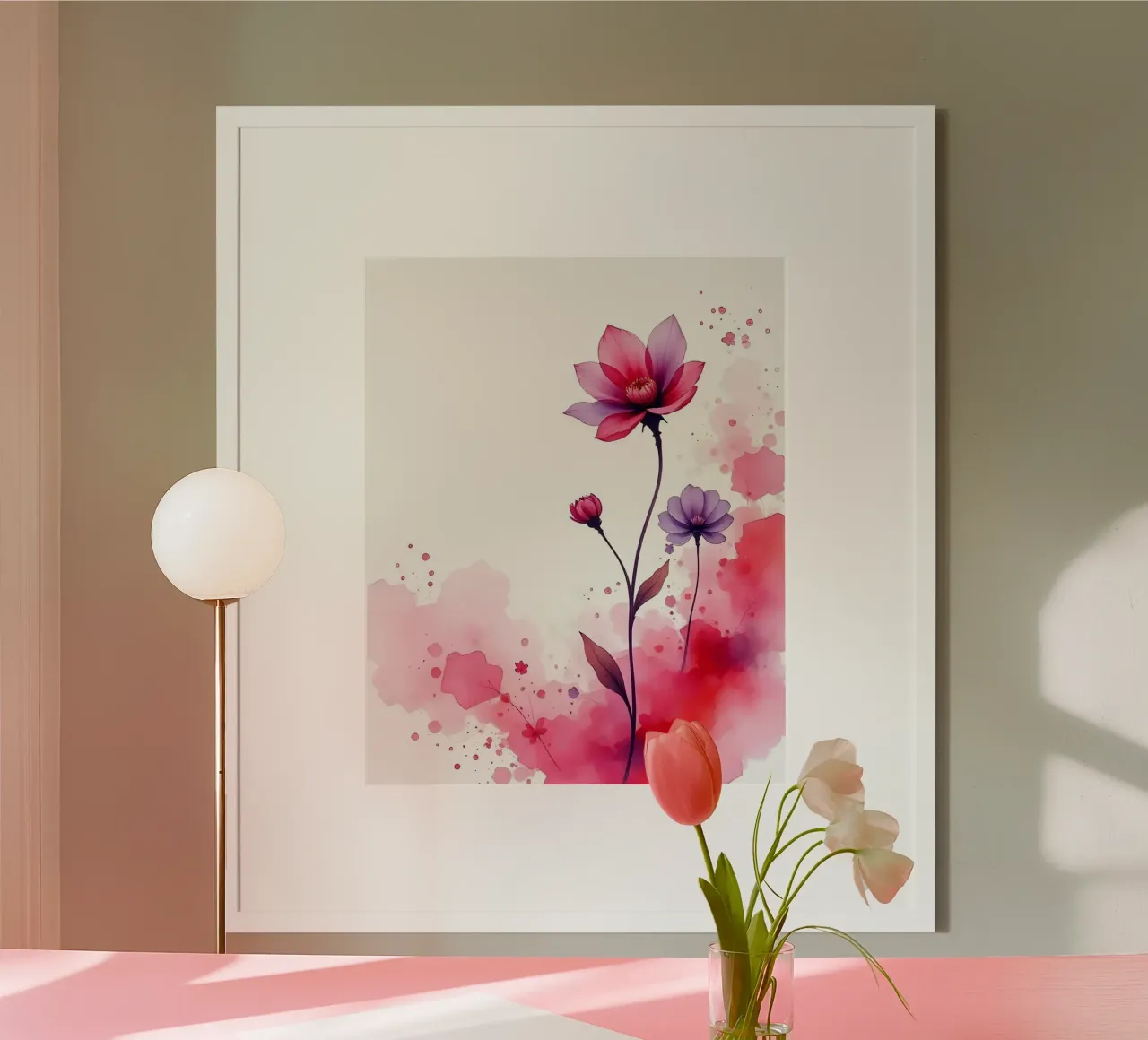 Fiori_Decor_12 poster con telaio in alluminio da Pink- und LoveArt by LK