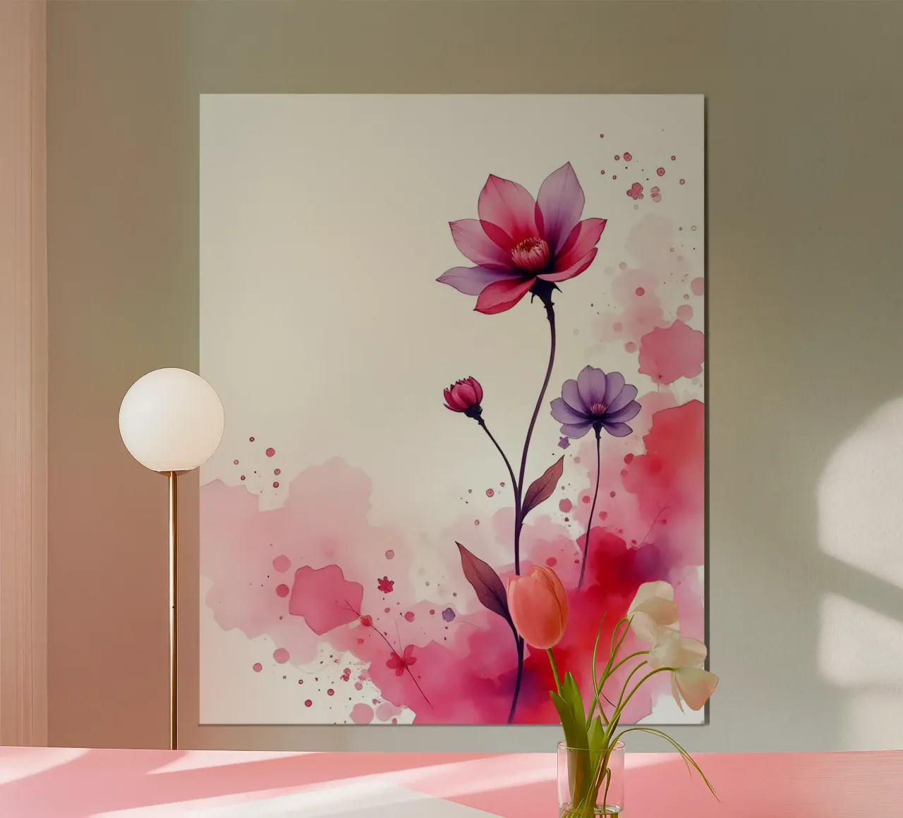 Fiori_Decor_12 poster con telaio in alluminio da Pink- und LoveArt by LK