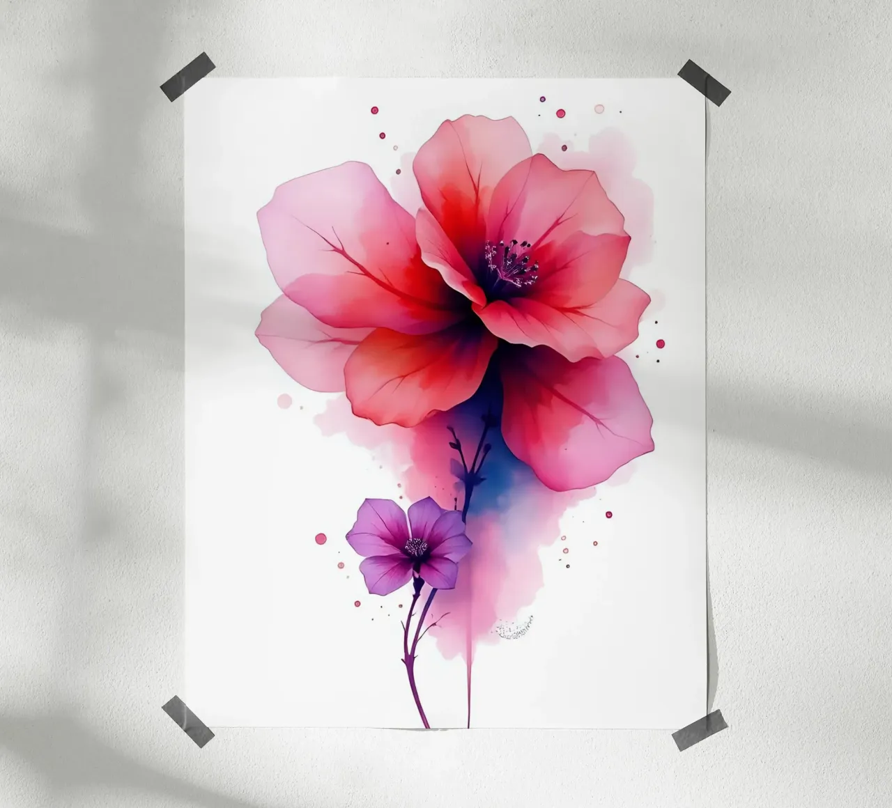 Fiori_Decor_13 poster con telaio in legno da Pink- und LoveArt by LK