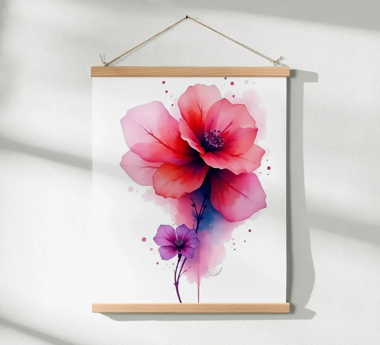 Fiori_Decor_13 poster con telaio in legno da Pink- und LoveArt by LK