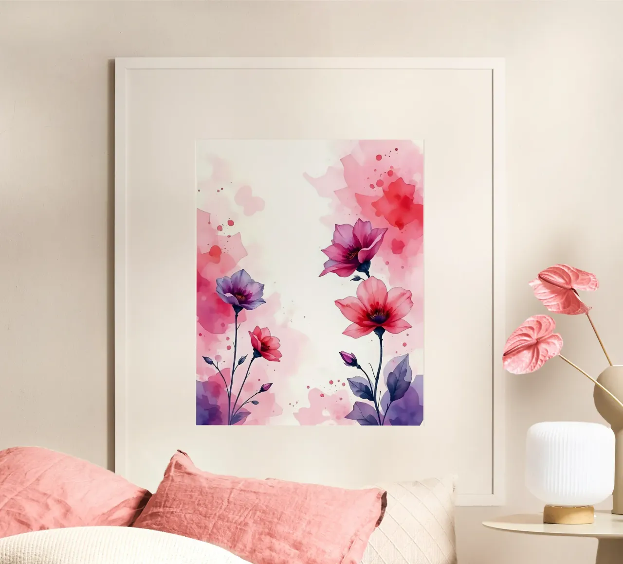 Fiori_Decor_15 poster con telaio in alluminio da Pink- und LoveArt by LK