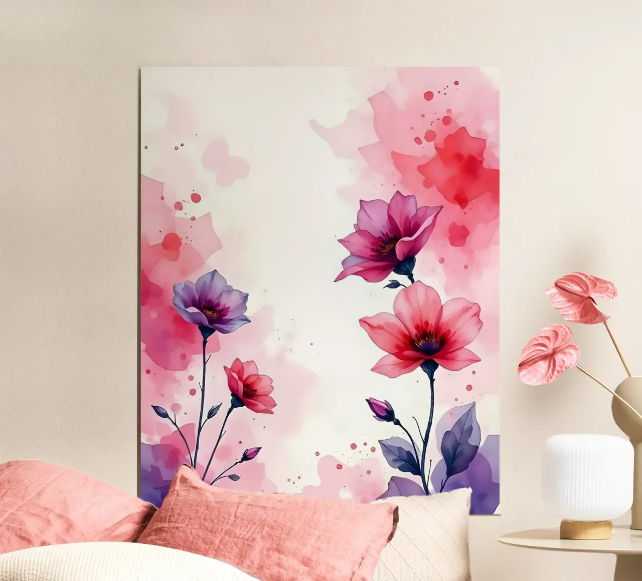 Fiori_Decor_15 poster con telaio in alluminio da Pink- und LoveArt by LK