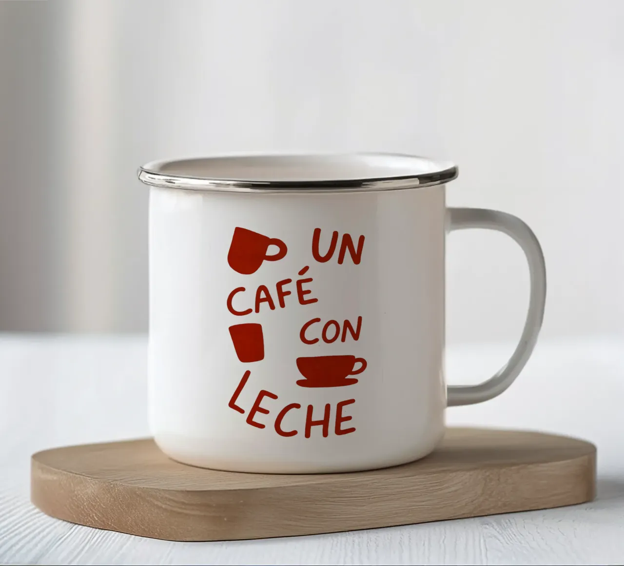 Un Café con Leche – Arte en Taza tazza in smalto da QuooodZ by MooodzArt