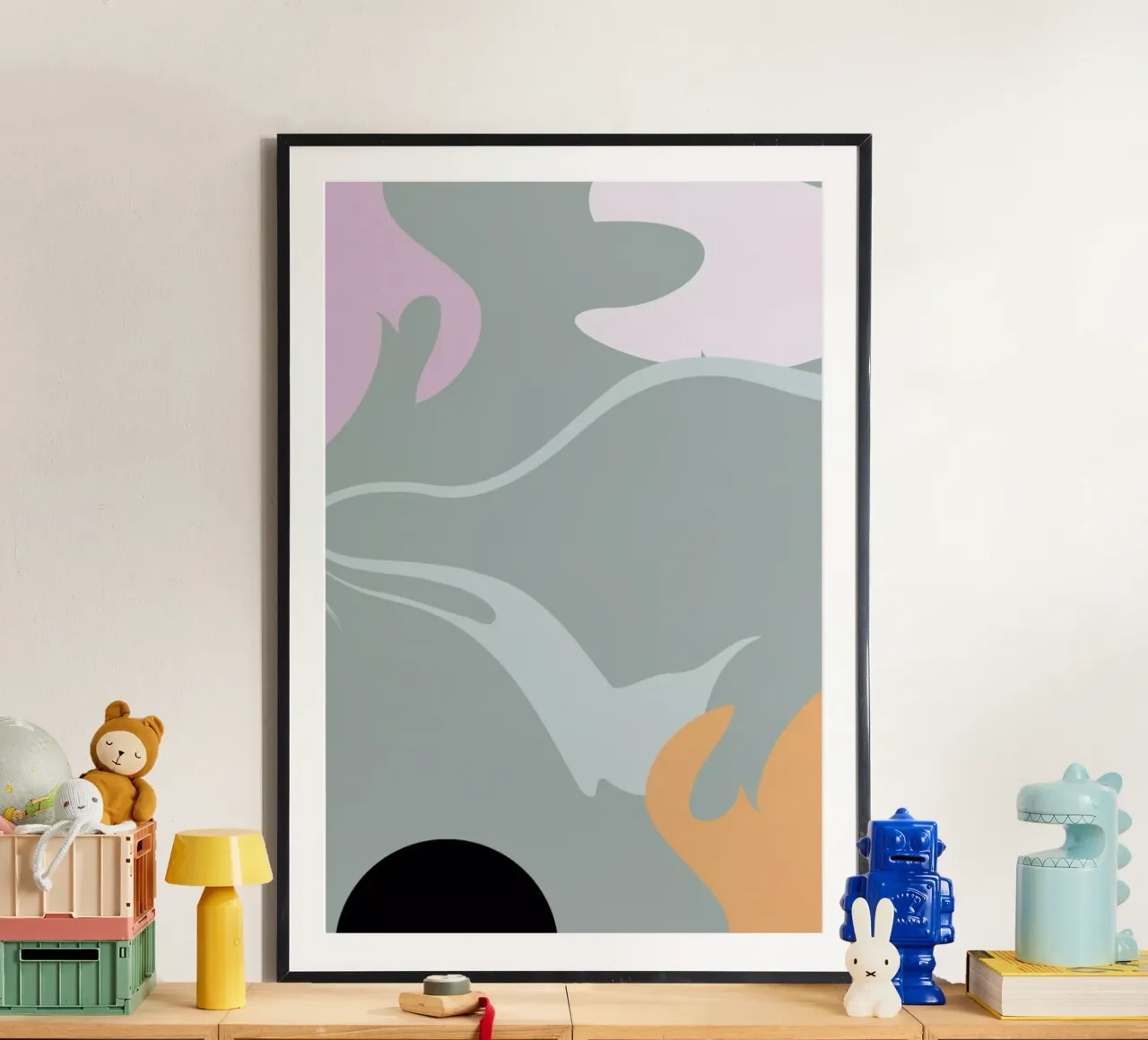 Liquids poster con telaio in legno da XOXO Arte