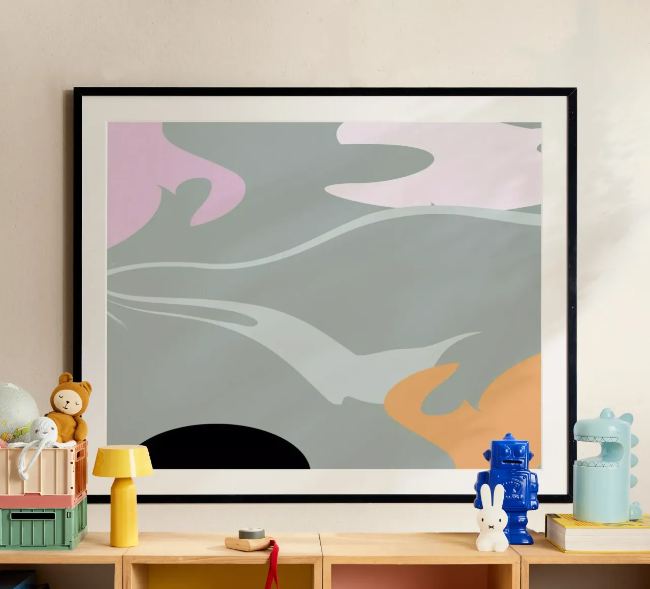 Liquids poster con telaio in legno da XOXO Arte